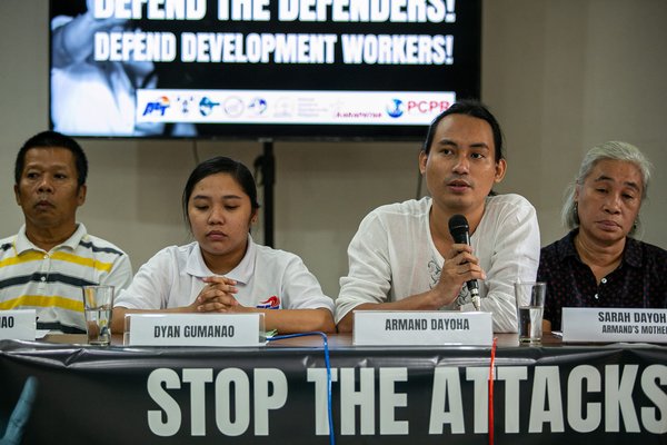 Philippines activists Dyan Gumanao and Armand Dayoha, January 2023