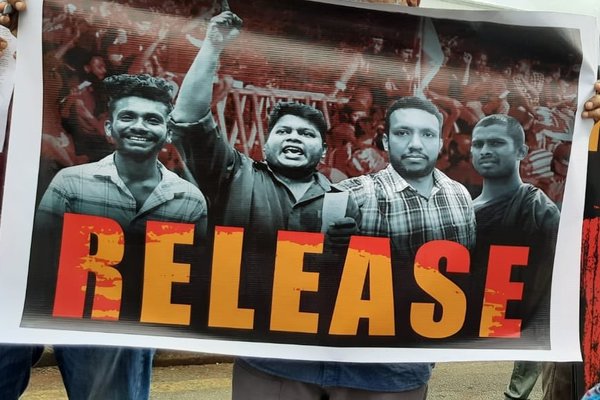 Protest calling for release of Sri Lanka activists Aug 2022