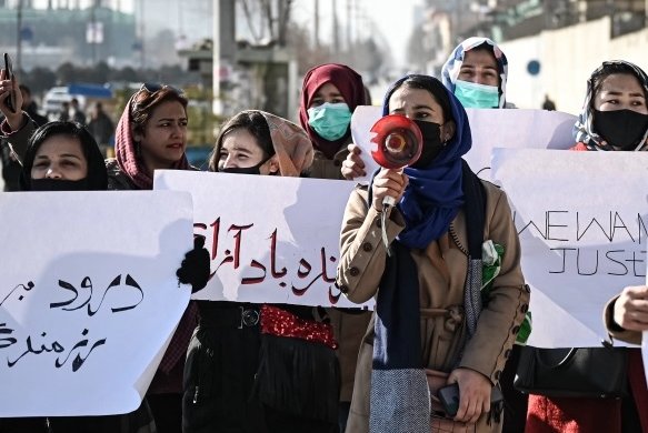 Afghan women protest Feb 2022