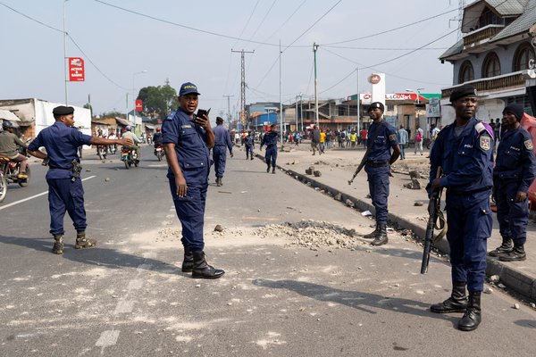 DRC police officers Goma Sept 2023