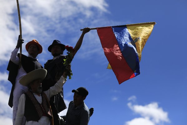 Ecuador - demonstrators flag