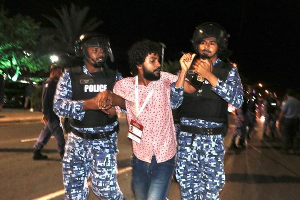 Maldives journalist Hussain Juman arrested and assaulted  - Photo - Bonthi News