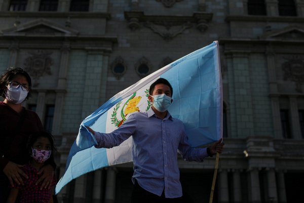 Guatemala - protester flag